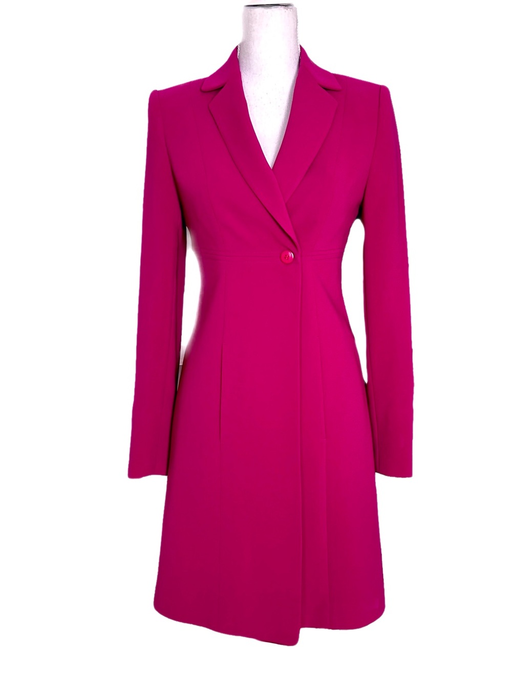 Georgiou Long Blazer Vintage Y2K Pink Fuchsia Size 2 Office One Button Lined